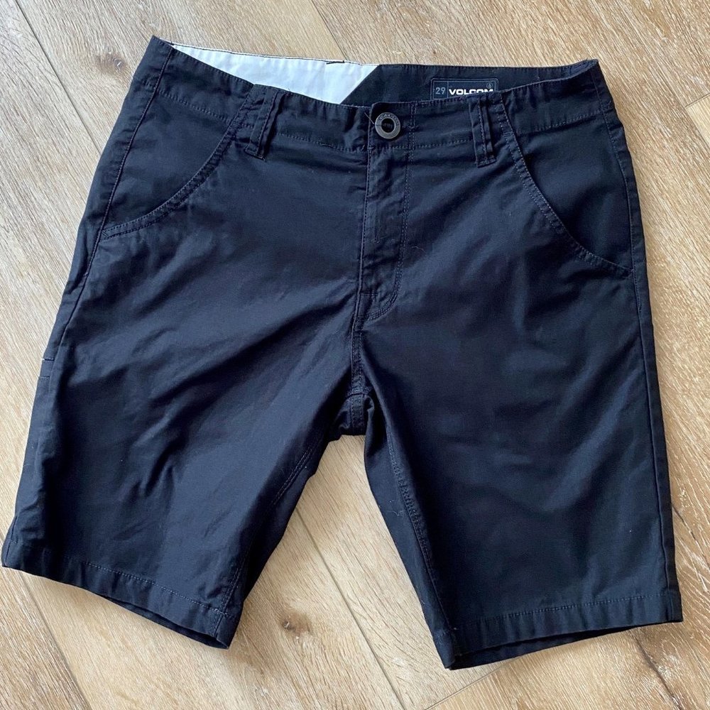 VOLCOM MODERN FRICKIN II MENS CHINO SHORTS, BLK 29